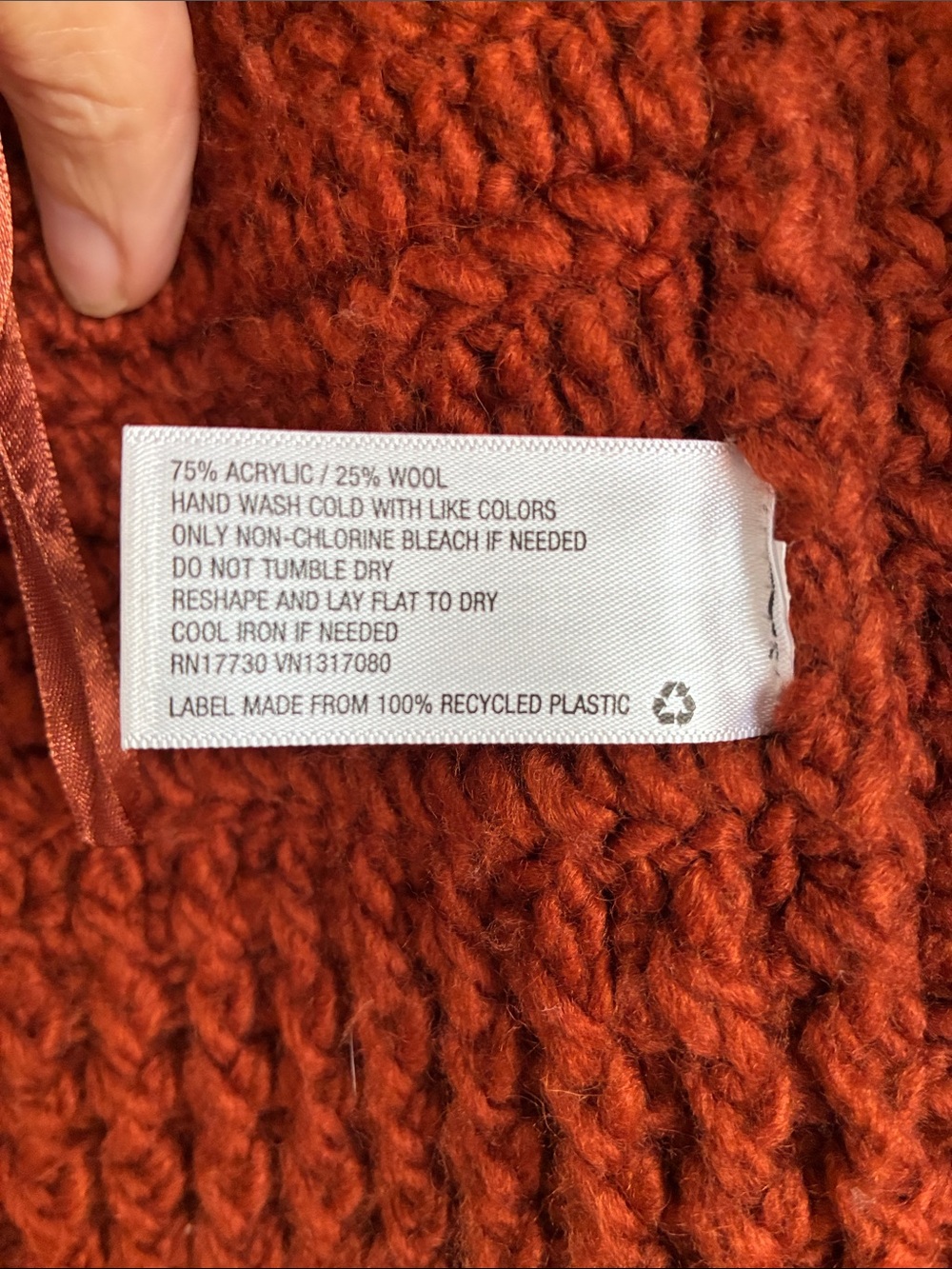 70s Vintage Revival Vibes Fall / Autumn Core Rust Cardigan Sweater Oversized - Picture 5 of 6